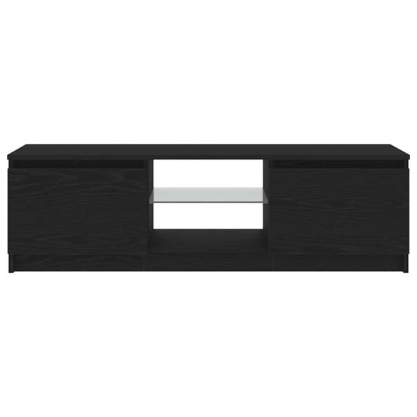 TV-Schrank mit LED-Leuchten Schwarz Eichen-Optik 120x30x36 cm