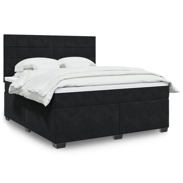 ARDEBO.de - Boxspringbett mit Matratze Schwarz 180x200 cm Samt