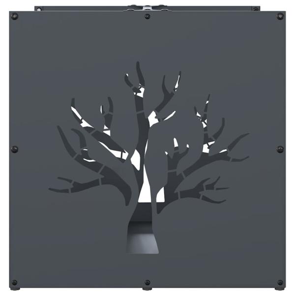 Brennholzregal Anthrazit 40x40x40 cm Kaltgewalzter Stahl