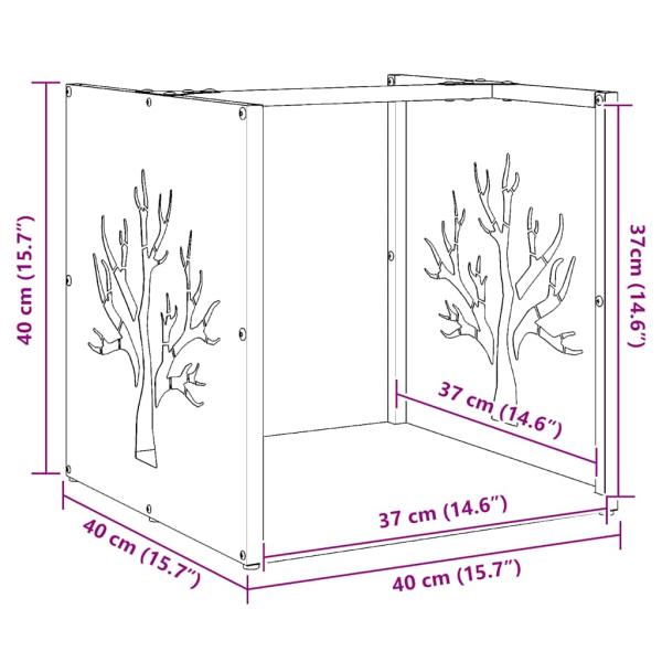 Brennholzregal 40x40x40 cm Edelstahl