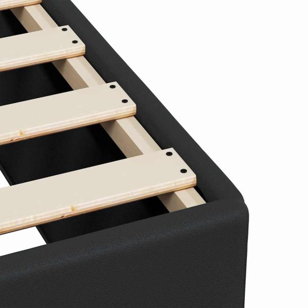 Bettgestell ohne Matratze Schwarz 137x190 cm Kunstleder