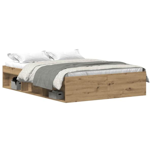 Bettgestell ohne Matratze Artisan-Eiche 135x190cm Holzwerkstoff