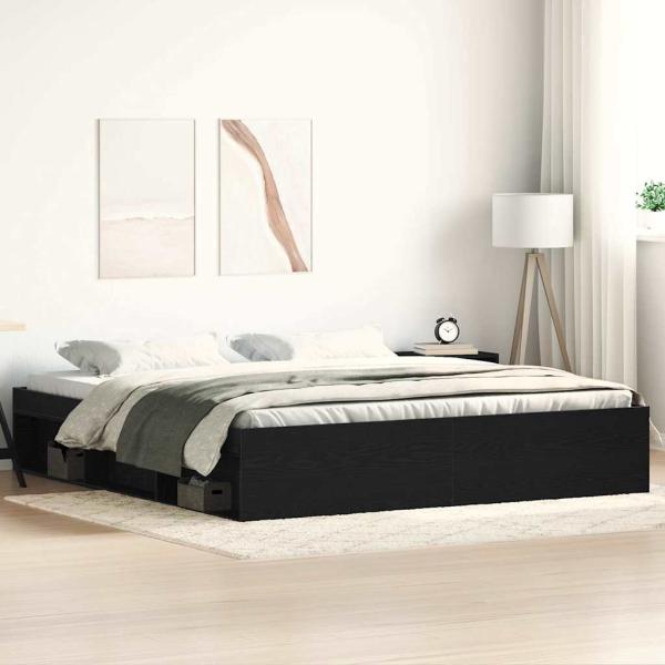 ARDEBO.de - Bettgestell ohne Matratze Braun Eichen-Optik 150x200 cm