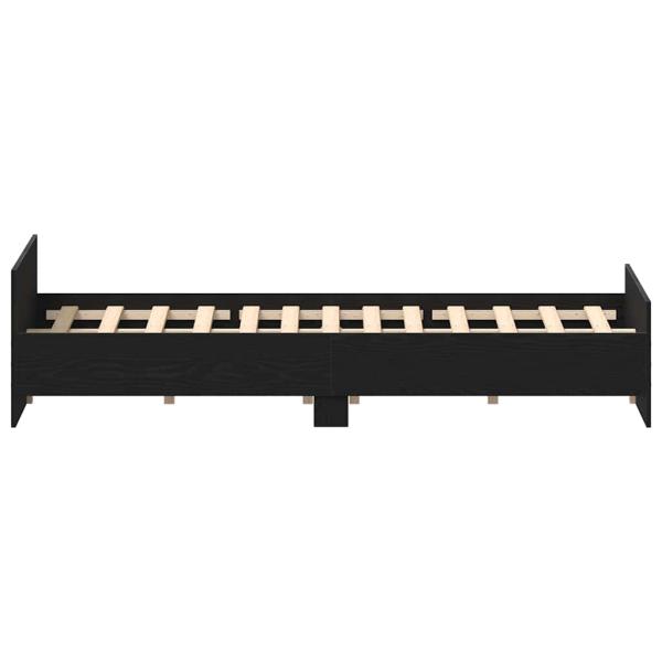 Bettgestell ohne Matratze Schwarz Eichen-Optik 120x190 cm