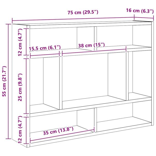 Wandregal Artisan-Eiche 75x16x55 cm Holzwerkstoff