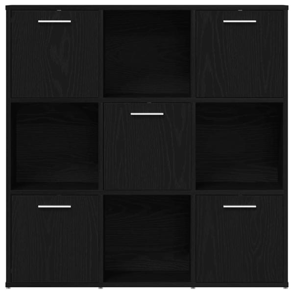 Bücherschrank Schwarz Eichen-Optik 90x28x90 cm Holzwerkstoff