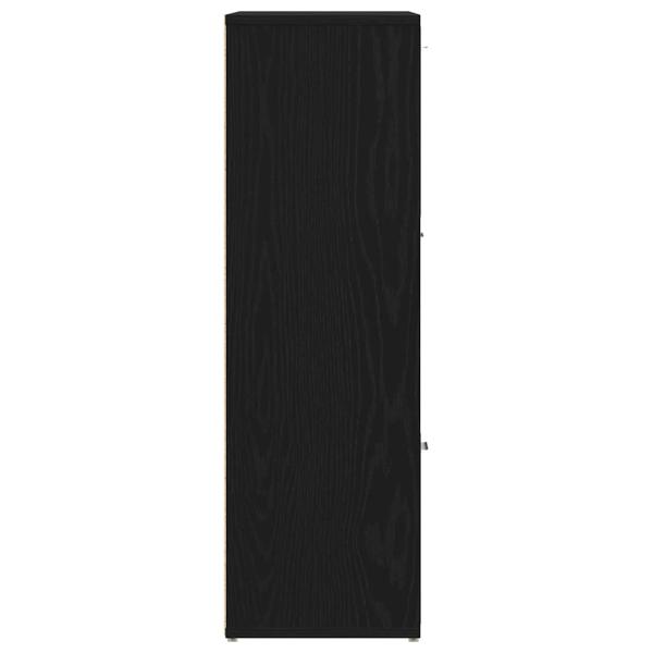 Bücherschrank Schwarz Eichen-Optik 90x28x90 cm Holzwerkstoff