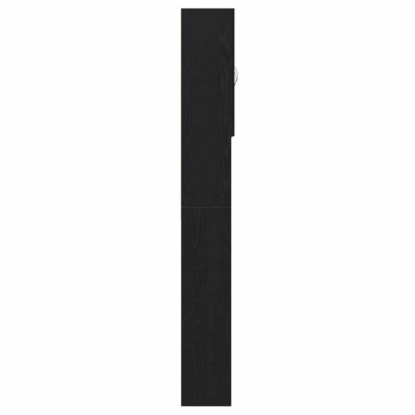 Waschmaschinenschrank Schwarz Eichen-Optik 64x25,5x190 cm