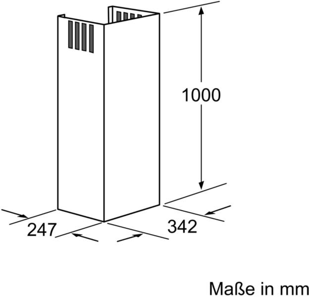 Siemens LZ12265 Kaminverlängerung, 1000mm, Edelstahl