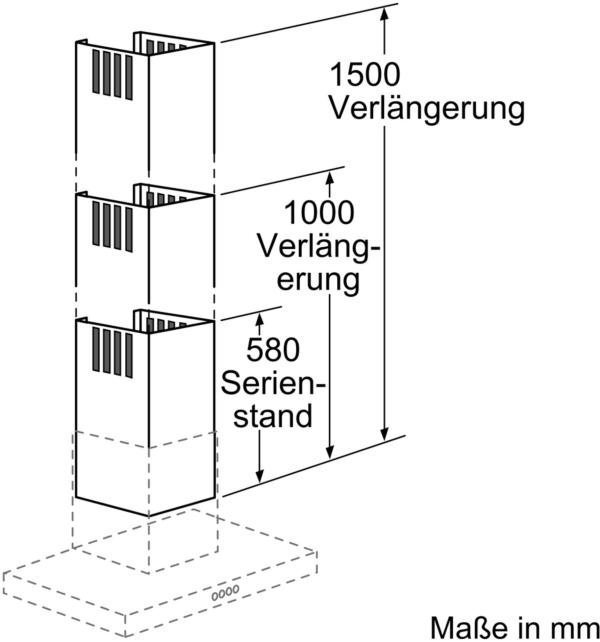 Siemens LZ12265 Kaminverlängerung, 1000mm, Edelstahl