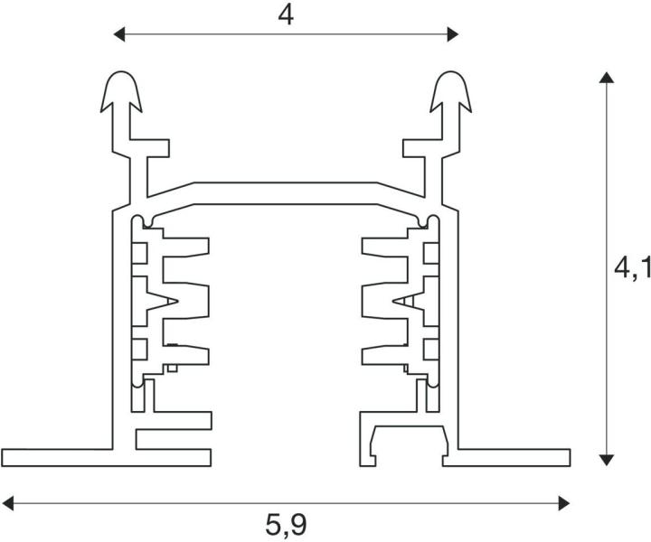 SLV EUTRAC 3Phasen-Einbauschiene, Hochvoltschiene, weiß, 3m (1001532)