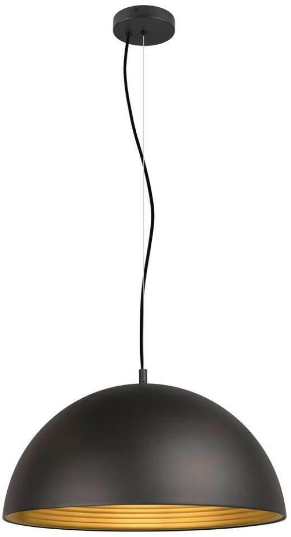 ARDEBO.de SLV FORCHINI M 50 Pendelleuchte, E27, Pendellänge 150cm, 1x max. 40W, Ø 50cm, Stahl, matt schwarz/matt gold (1008537)