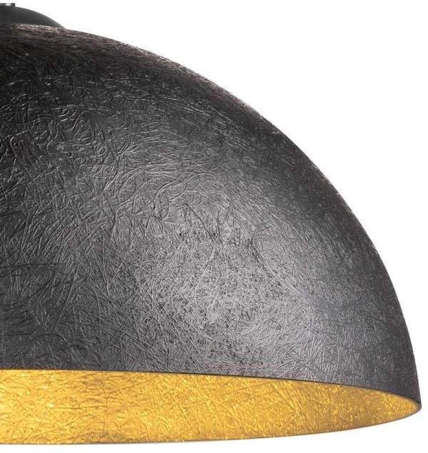 SLV FORCHINI 50 Pendelleuchte, E27, Pendellänge 150cm, 1x max. 40W, Ø 50cm, matt schwarz/matt gold (1008535)