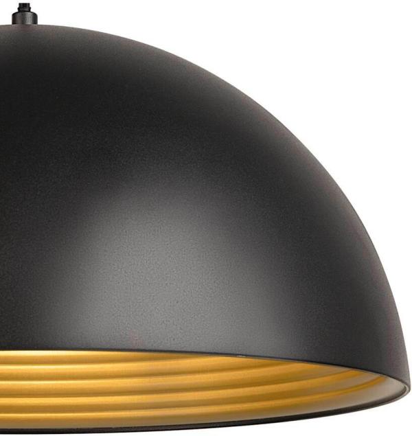 SLV FORCHINI M 40 TRACK Pendelleuchte für 1-Phasen Hochvolt-Schienen-System, E27, inkl. Adapter silbergrau, Ø 40cm, schwarz/gold (1008539)