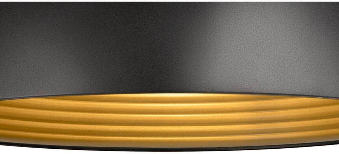 SLV FORCHINI M 40 TRACK Pendelleuchte für 1-Phasen Hochvolt-Schienen-System, E27, inkl. Adapter silbergrau, Ø 40cm, schwarz/gold (1008539)