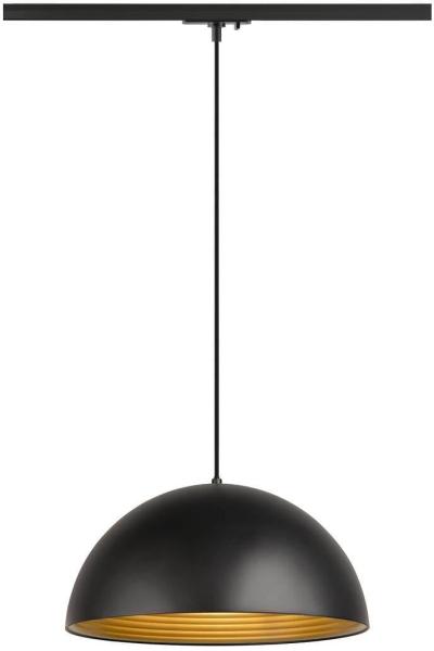 ARDEBO.de SLV FORCHINI M 40 TRACK Pendelleuchte für 1-Phasen Hochvolt-Schienen-System, E27, inkl. Adapter schwarz, Ø 40cm, schwarz/gold (1008540)