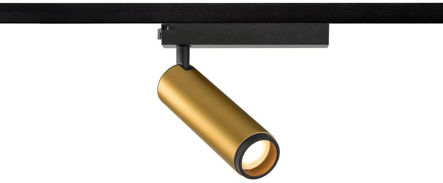 ARDEBO.de SLV GRIP! M Spot für 1-Phasen Hochvolt-Schienen-System, Ø4,3cm, 2000-3000K, Dim-to-Warm, Phase, 15W, gold/schwarz (1008434)