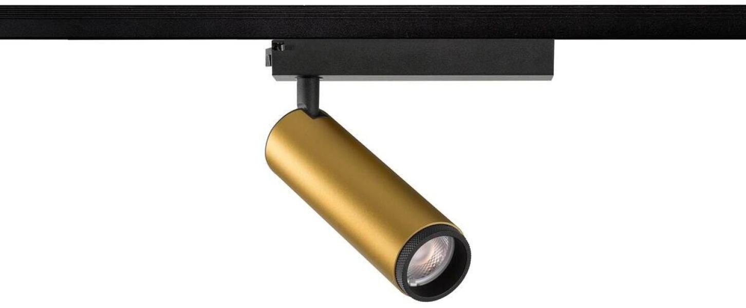 SLV GRIP! M Spot für 1-Phasen Hochvolt-Schienen-System, Ø4,3cm, 2000-3000K, Dim-to-Warm, Phase, 15W, gold/schwarz (1008434)