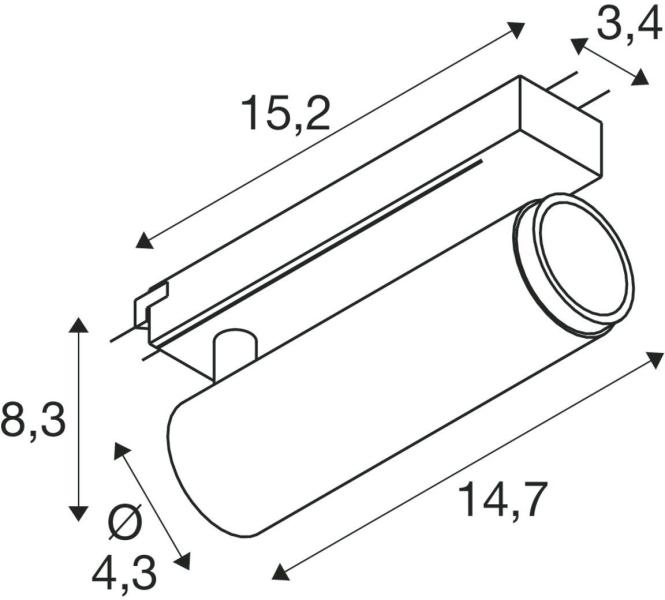 SLV GRIP! M Spot für 1-Phasen Hochvolt-Schienen-System, Ø4,3cm, 2000-3000K, Dim-to-Warm, Phase, 15W, gold/schwarz (1008434)