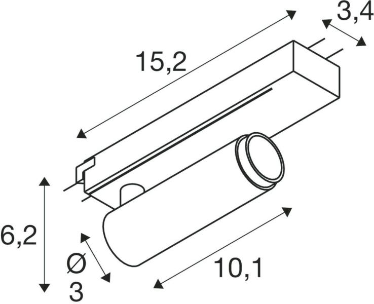 SLV GRIP! S Spot für 1-Phasen Hochvolt-Schienen-System, Ø3,0cm, 3000K, Phase, 11W, gold/schwarz (1008399)