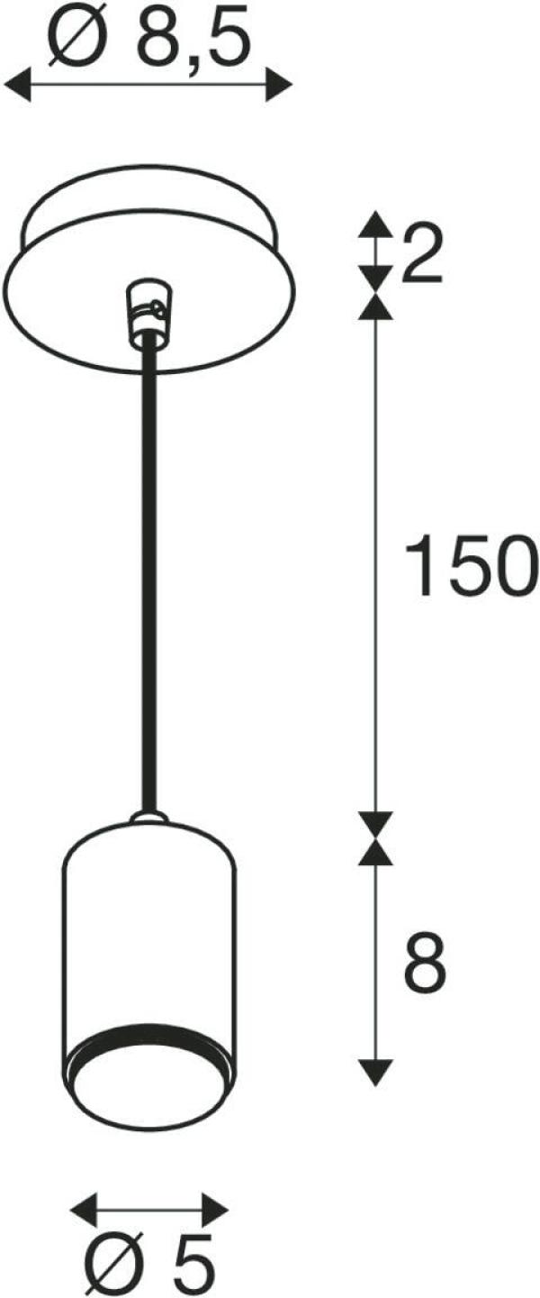 SLV LALU Pendelleuchte, E27, Mix&Match, Pendellänge 150cm, max. 10W, schwarz (1007658)