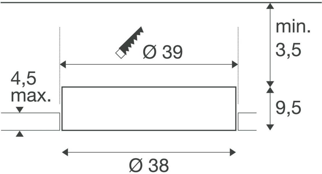 SLV MEDO 40 Deckeneinbauleuchte, Ø 38cm, ohne Rahmen, rund, 16W, 3000/4000K, weiß (1008632)