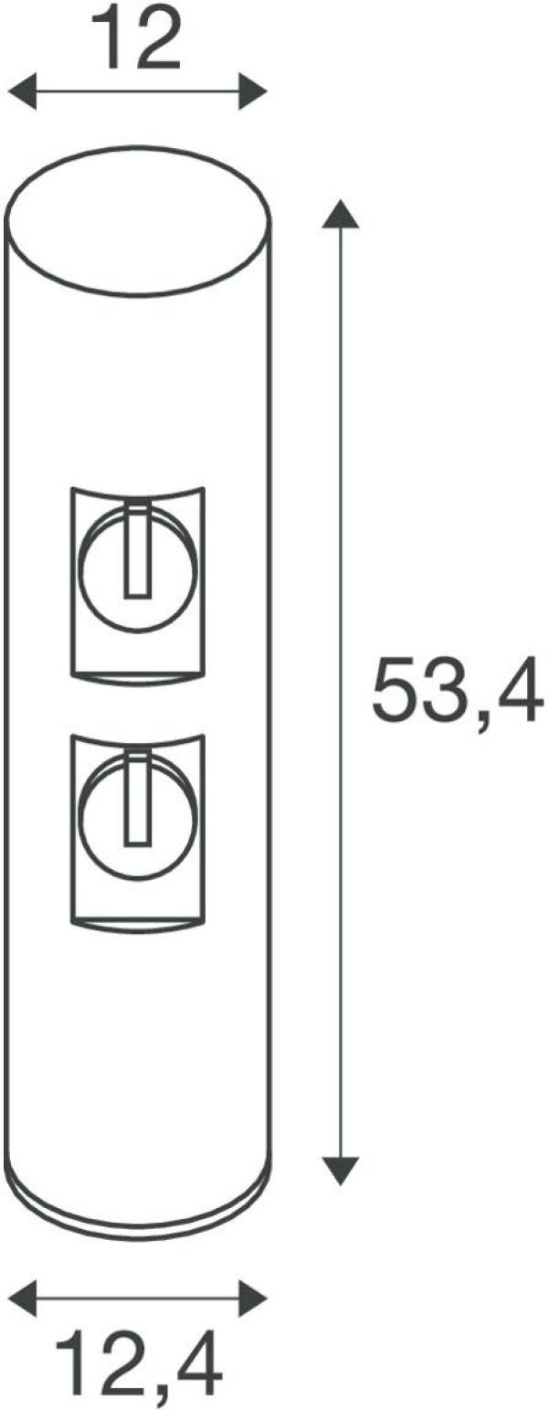 SLV M-POL 60 Pole, Poller für Leuchtenkopf, 2 Steckdosen, IP54, Höhe 53,4cm, Aluminium, anthrazit (1008474)
