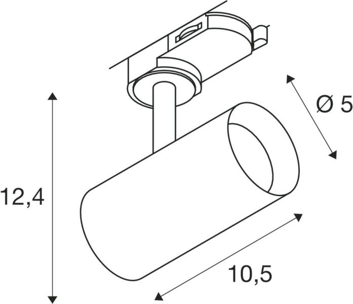 SLV Noblo Spot für 3-Phasen-Hochvolt-Schienensystem, rund, 2700K, Phasenabschnitt, 32°, schwarz (1007644)