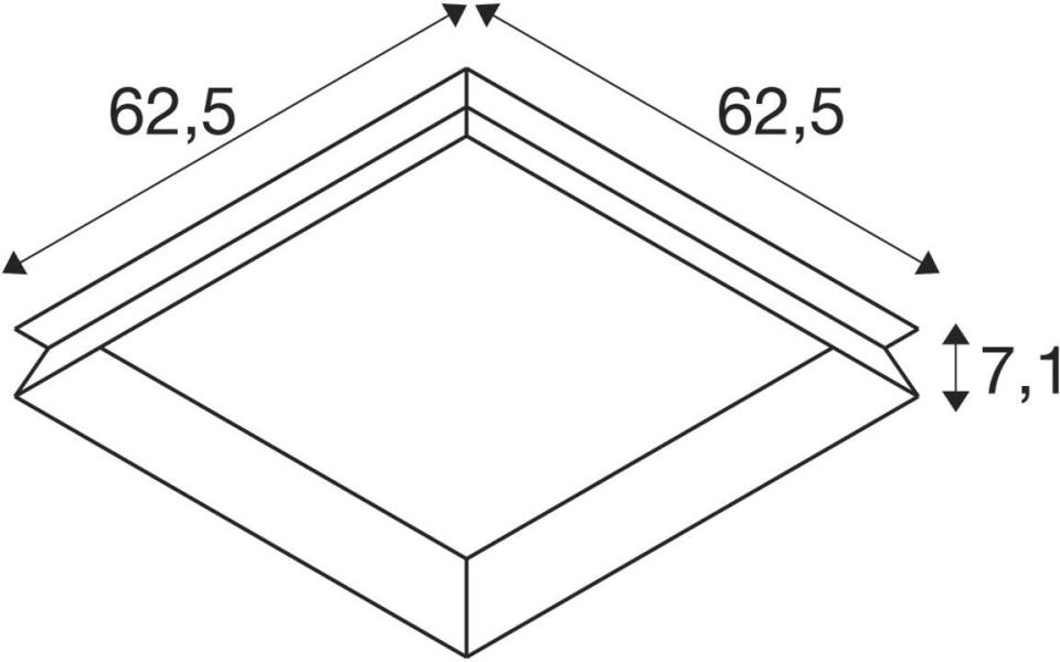 SLV PANEL V Montagerahmen, versenkt, als Einbau für Deckeneinbauleuchte PANEL V 625, L62.5xB62.5cm, Stahl, weiß (1007576)