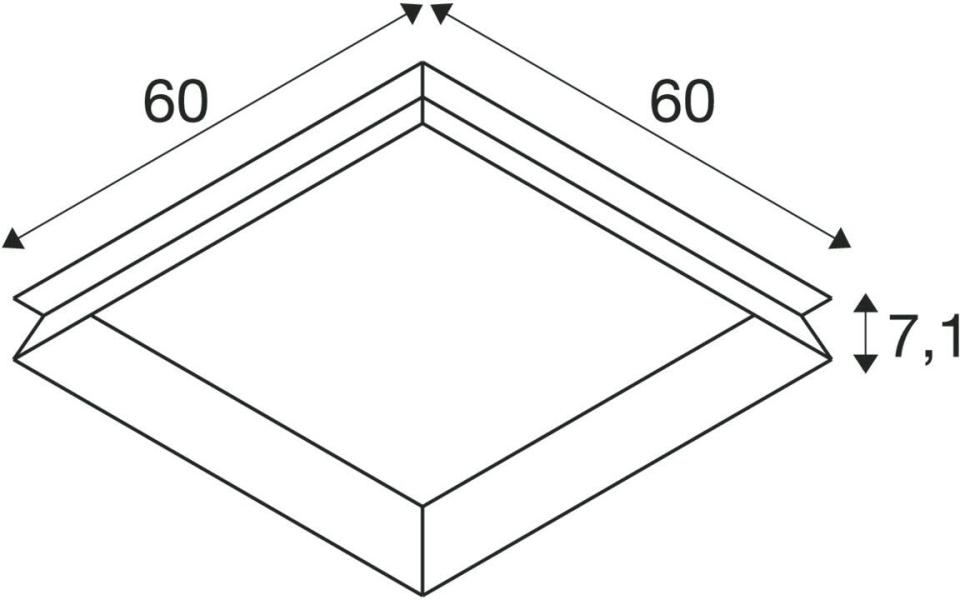 SLV PANEL V Montagerahmen, versenkt, als Einbau für Deckeneinbauleuchte PANEL V 600, L60xB60cm, Stahl, weiß (1007575)