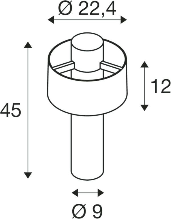 SLV PHOTONI CYL 45 Stehleuchte, zylindrisch, Höhe 45cm, 13W, E27, IP65, schwarz (1008195)