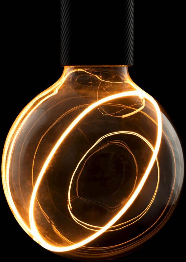 SLV LED Illusion Globe 125 slanting top LED-Leuchtmittel, E27, PHASE dimmbar, 5W, 2200K, Glas, rauchgrau (1008160)