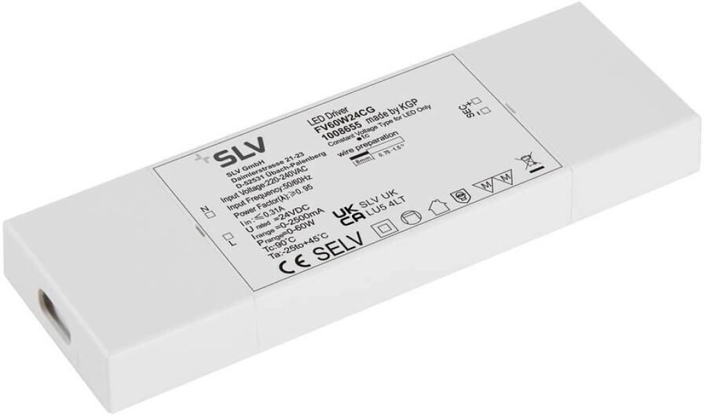 ARDEBO.de SLV LED Netzteil, 60W, 24V, weiß (1008655)