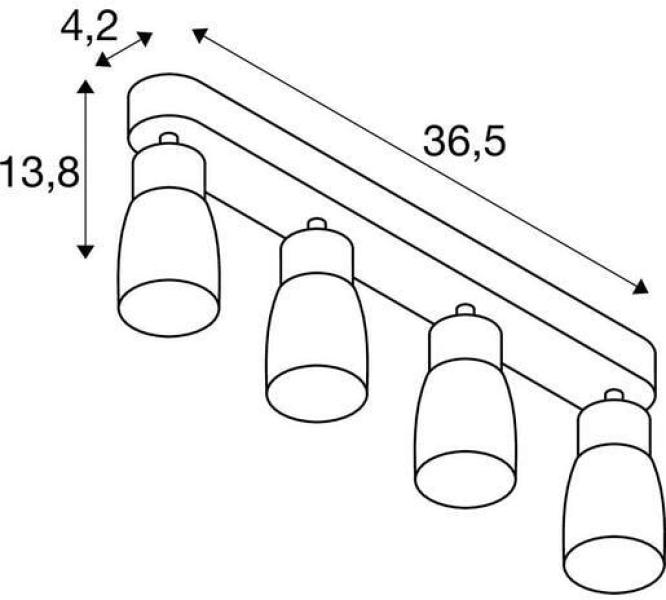SLV PURI 2.0 DOME Decken- und Wandaufbauleuchte, 4x max.6W, GU10, grau/grau (1008355)