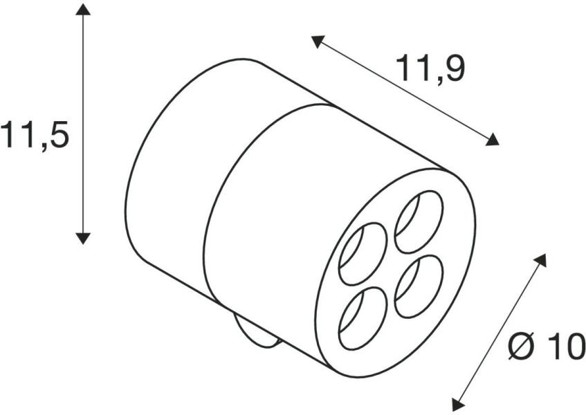 SLV R-CUBE Wand- und Deckenaufbauleuchte, IP65, 2700/3000K, PHASE dimmbar, anthrazit (1007511)