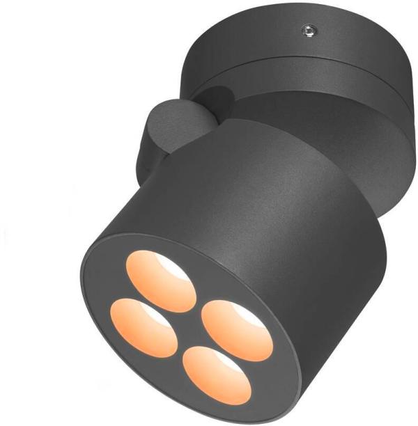 SLV R-CUBE Wand- und Deckenaufbauleuchte, IP65, 2700/3000K, PHASE dimmbar, anthrazit (1007511)