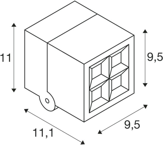 SLV S-CUBE Wand- und Deckenaufbauleuchte, IP65, 2700/3000K, PHASE dimmbar, anthrazit (1007458)