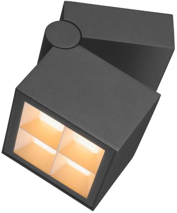 SLV S-CUBE Wand- und Deckenaufbauleuchte, IP65, 2700/3000K, PHASE dimmbar, anthrazit (1007458)