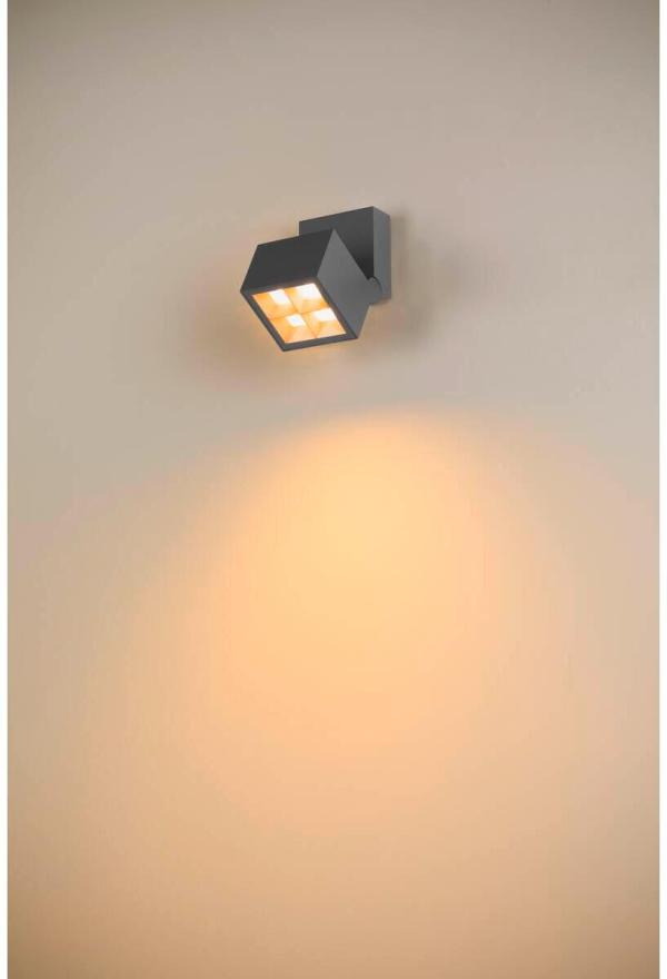 SLV S-CUBE Wand- und Deckenaufbauleuchte, IP65, 2700/3000K, PHASE dimmbar, anthrazit (1007458)