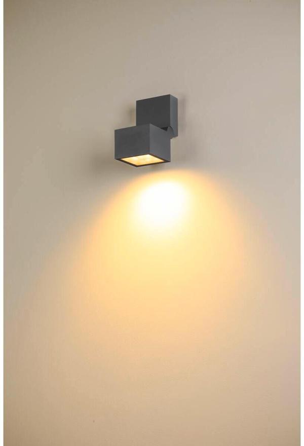SLV S-CUBE Wand- und Deckenaufbauleuchte, IP65, 2700/3000K, PHASE dimmbar, anthrazit (1007458)