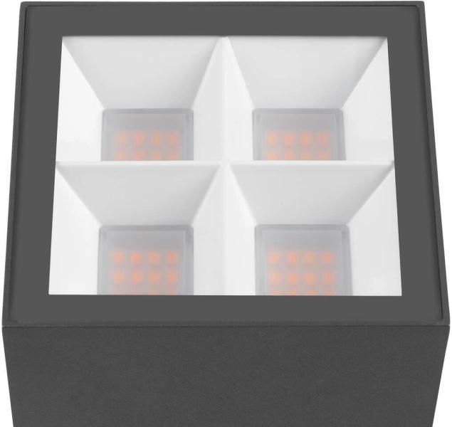 SLV S-CUBE Deckenaufbauleuchte, IP65, 2700/3000K, PHASE dimmbar, anthrazit (1007461)