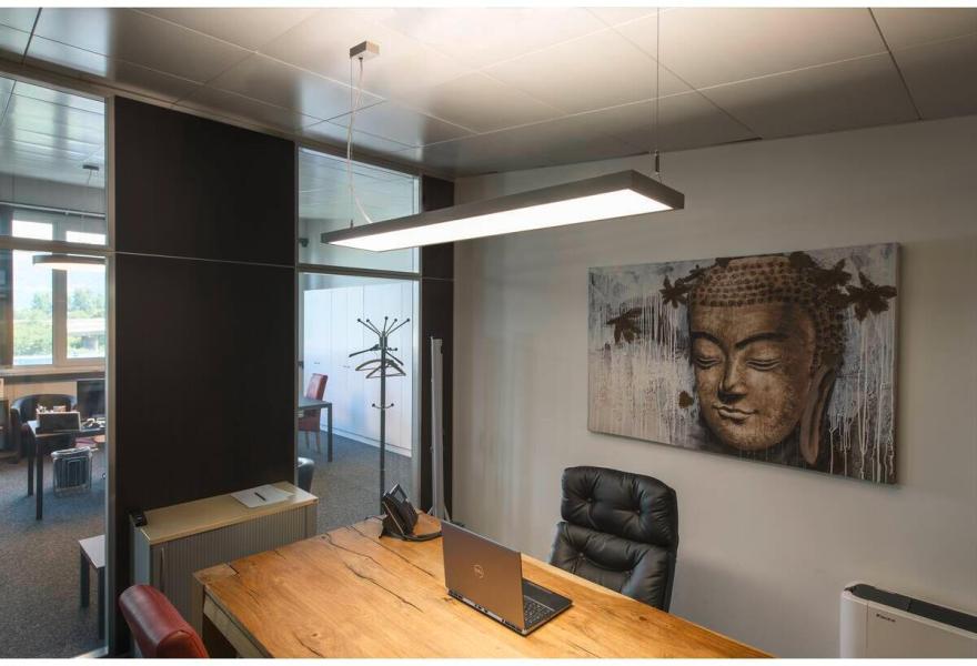 SLV WORKLIGHT PRO 120 Pendelleuchte, DALI dimmbar, Länge 120cm, 50W, 4000K, schwarz (1007468)