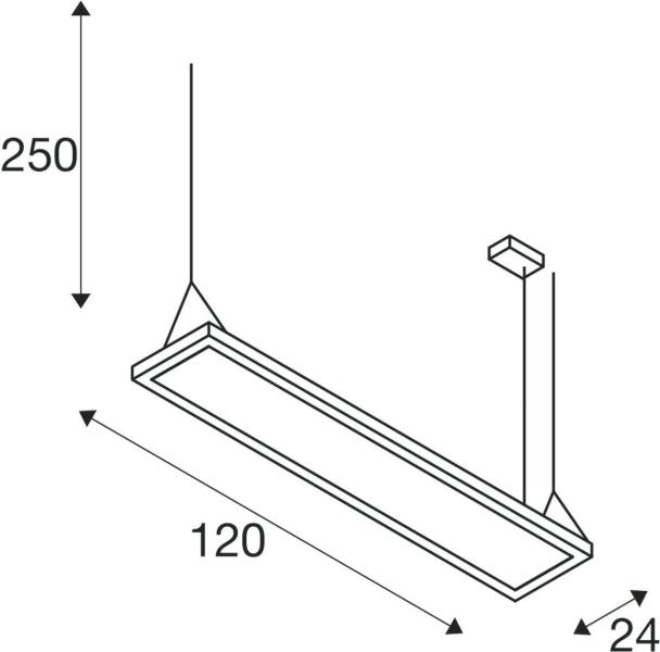 SLV WORKLIGHT PRO 120 Pendelleuchte, DALI dimmbar, Länge 120cm, 50W, 4000K, schwarz (1007468)