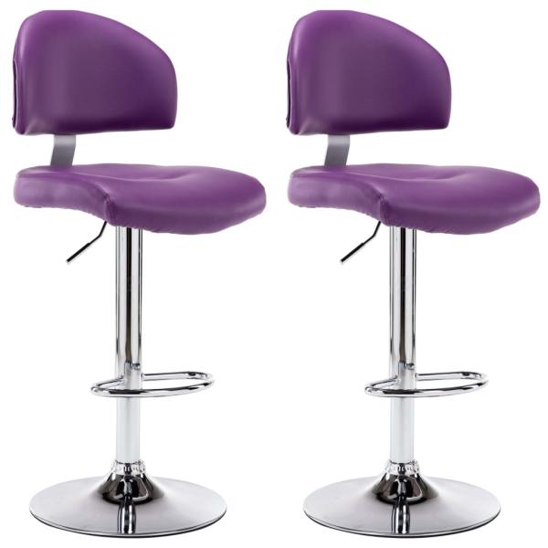 Barhocker 2 Stk. Lila Kunstleder