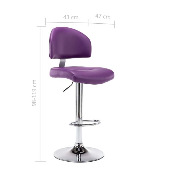 Barhocker 2 Stk. Lila Kunstleder