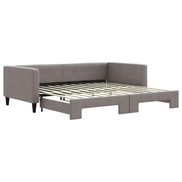 Tagesbett Ausziehbar Taupe 100x200 cm Stoff