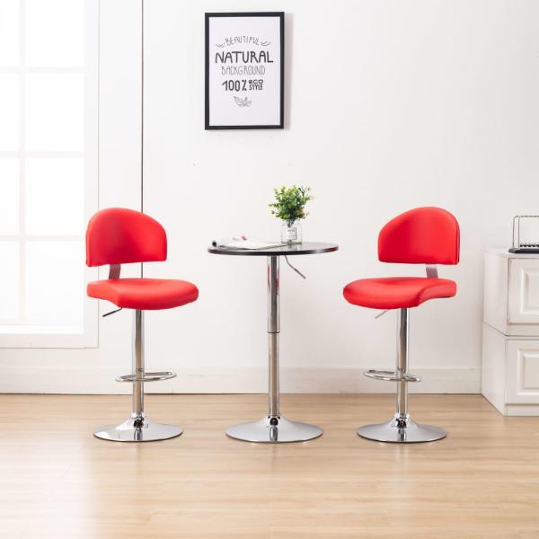 ARDEBO.de - Barhocker 2 Stk. Rot Kunstleder