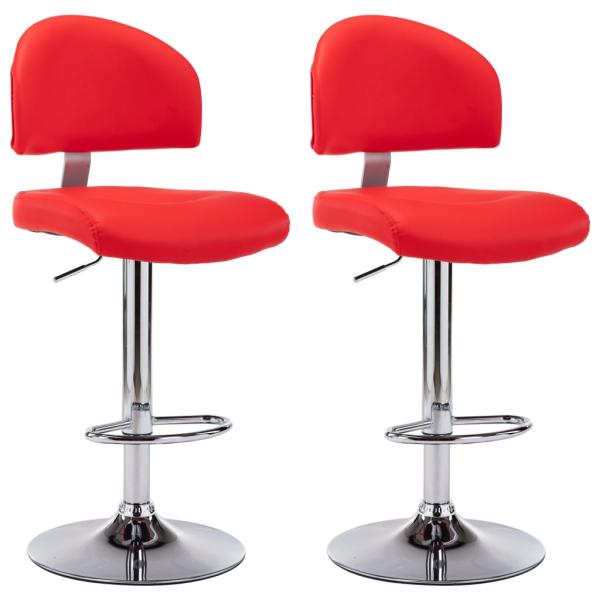 Barhocker 2 Stk. Rot Kunstleder