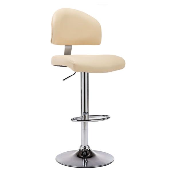 ARDEBO.de - Barhocker Cremeweiß Kunstleder