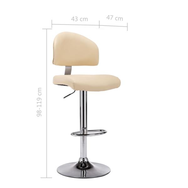 Barhocker Cremeweiß Kunstleder